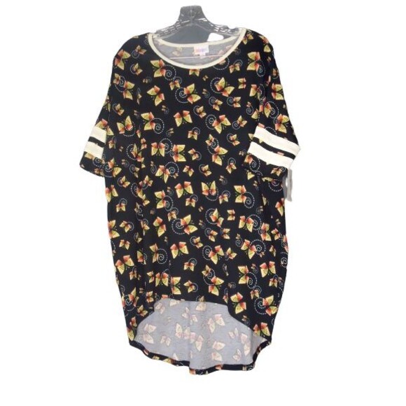 LulaRoe Irma Tunic Women's Small Multicolored Butterfly Print Hi Low Hem - Picture 1 of 6